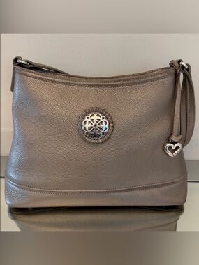 Ferrara by BRIGHTON Lorella Zinc Pearl Leather Shoulder Bag